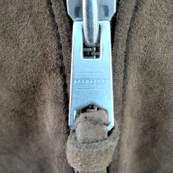 🆕🔥🔥!!SOLD!! Allsaints Brown Suede Jacket - Picture 4 of 5